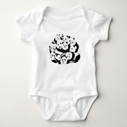 Pandas Hugs Baby Bodysuit (Voorkant)