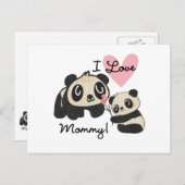 Panda's I de Mama van de Liefde Briefkaart (Voorkant / Achterkant)