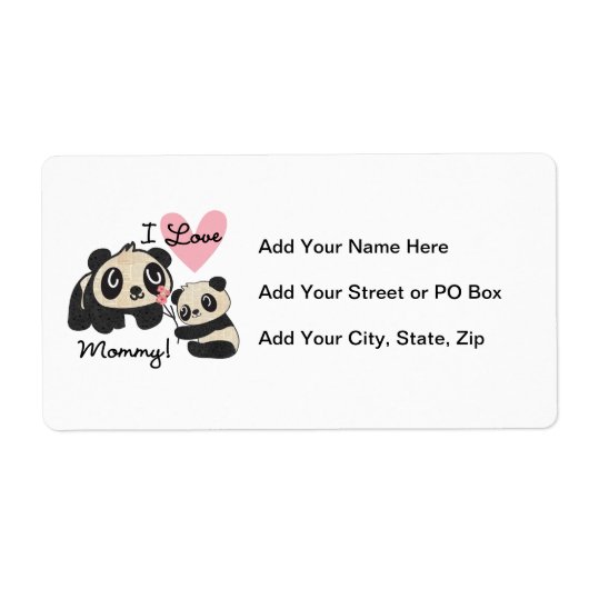 Panda's I de Mama van de Liefde Etiket (Voorkant)