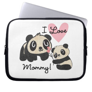 Panda's I de Mama van de Liefde Laptop Sleeve