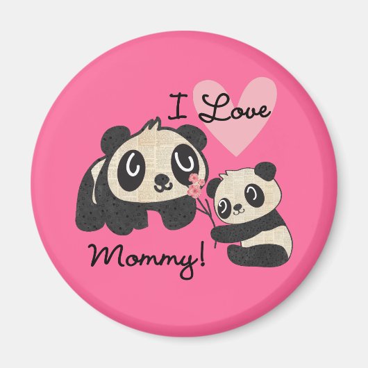 Panda's I de Mama van de Liefde Magneet (Voorkant)