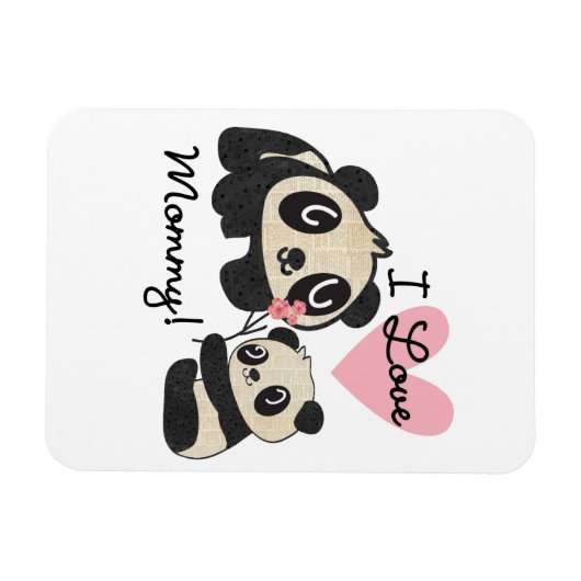 Panda's I de Mama van de Liefde Magneet (Horizontaal)