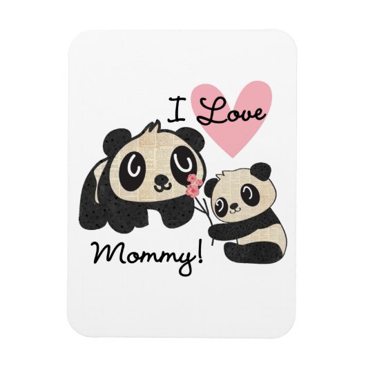 Panda's I de Mama van de Liefde Magneet (Verticaal)