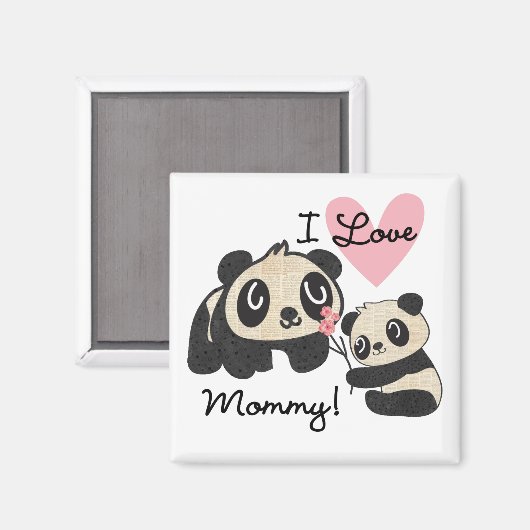 Panda's I de Mama van de Liefde Magneet (Voorkant / Achterkant)