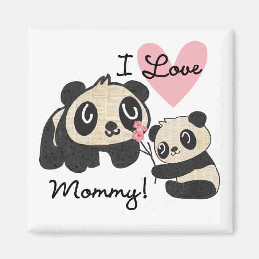 Panda's I de Mama van de Liefde Magneet (Voorkant)