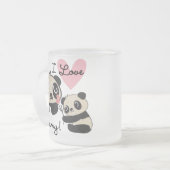Panda's I de Mama van de Liefde Matglas Koffiemok (Voorkant links)