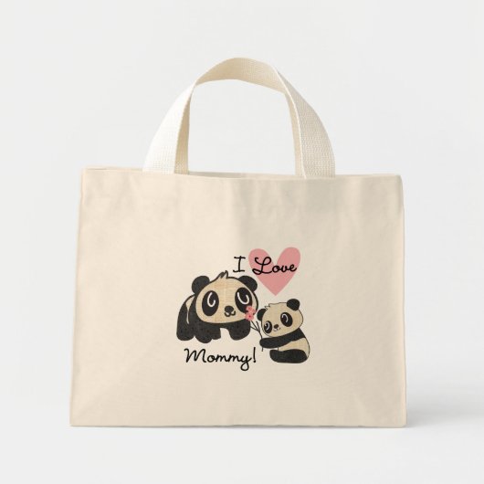 Panda's I de Mama van de Liefde Mini Tote Bag (Voorkant)