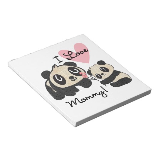 Panda's I de Mama van de Liefde Notitieblok (Schuin)