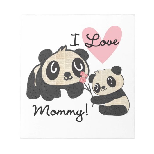 Panda's I de Mama van de Liefde Notitieblok (Voorkant)
