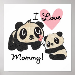 Panda's I de Mama van de Liefde Poster