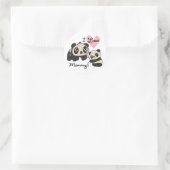 Panda's I de Mama van de Liefde Ronde Sticker (Tas)