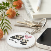 Panda's I de Mama van de Liefde Sleutelhanger (Voorkant Rechts)