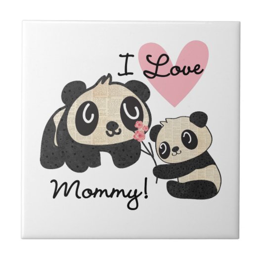 Panda's I de Mama van de Liefde Tegeltje (Voorkant)