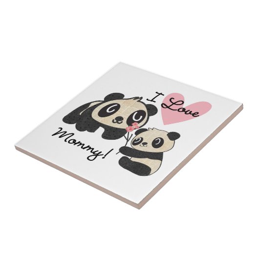 Panda's I de Mama van de Liefde Tegeltje (Zijkant)