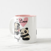 Panda's I de Mama van de Liefde Tweekleurige Koffiemok (Voorkant links)