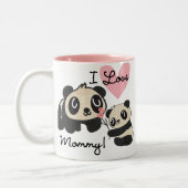 Panda's I de Mama van de Liefde Tweekleurige Koffiemok (Links)