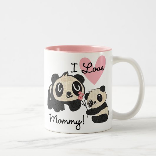 Panda's I de Mama van de Liefde Tweekleurige Koffiemok (Rechts)