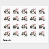 Panda's I de Mama van de Liefde Vierkante Sticker (Vel)