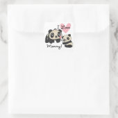 Panda's I de Mama van de Liefde Vierkante Sticker (Tas)