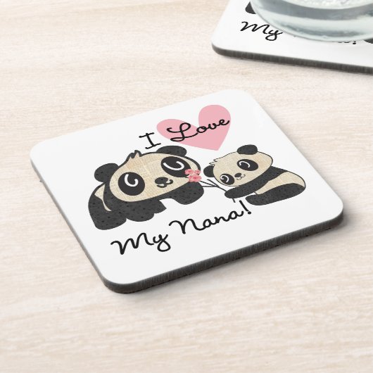 Panda's I houden van Mijn Nana Bier Onderzetter (Linkerzijde)