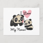 Panda's I houden van Mijn Nana Briefkaart (Voorkant)