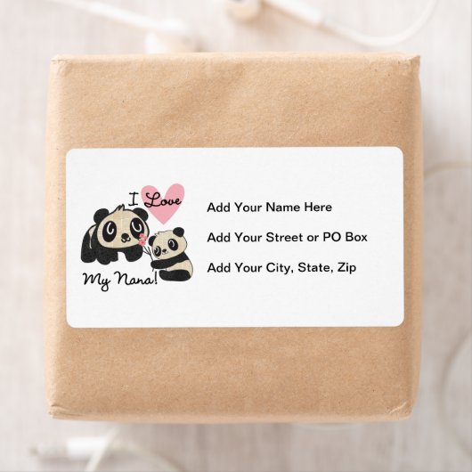 Panda's I houden van Mijn Nana Etiket (Insitu)