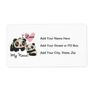 Panda's I houden van Mijn Nana Etiket