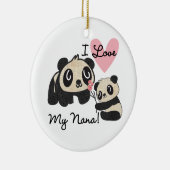 Panda's I houden van Mijn Nana Keramisch Ornament (Rechts)