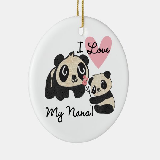 Panda's I houden van Mijn Nana Keramisch Ornament (Rechts)
