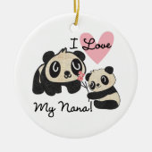 Panda's I houden van Mijn Nana Keramisch Ornament (Voorkant)
