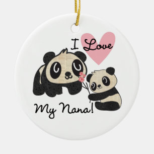Panda's I houden van Mijn Nana Keramisch Ornament