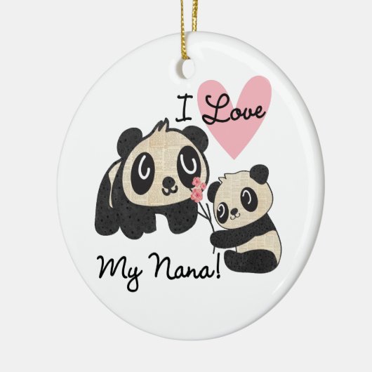 Panda's I houden van Mijn Nana Keramisch Ornament (Links)