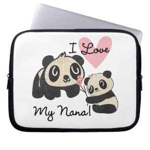 Panda's I houden van Mijn Nana Laptop Sleeve