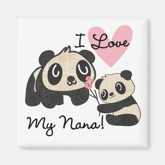Panda's I houden van Mijn Nana Magneet (Voorkant)