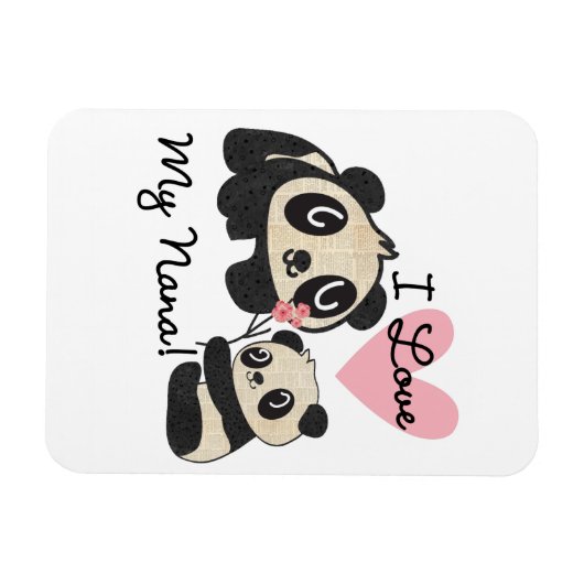 Panda's I houden van Mijn Nana Magneet (Horizontaal)