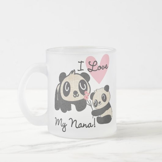 Panda's I houden van Mijn Nana Matglas Koffiemok (Links)