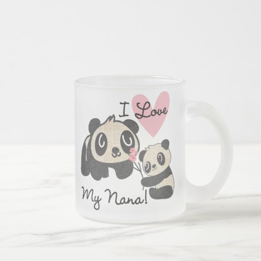 Panda's I houden van Mijn Nana Matglas Koffiemok (Rechts)