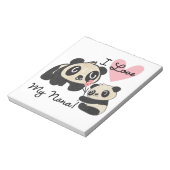 Panda's I houden van Mijn Nana Notitieblok (Linkerzijde)