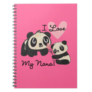 Panda's I houden van Mijn Nana Notitieboek