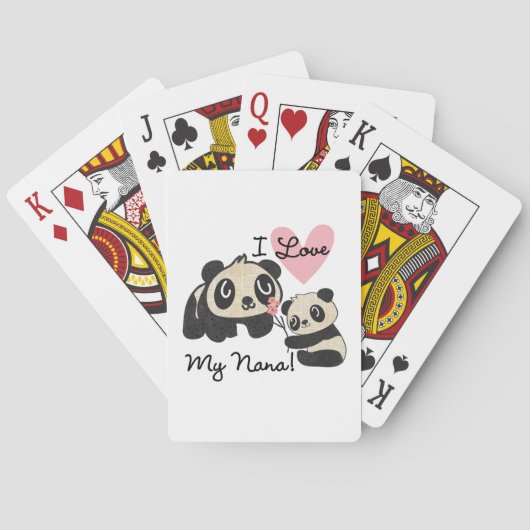 Panda's I houden van Mijn Nana Pokerkaarten (Achterkant)