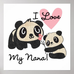 Panda's I houden van Mijn Nana Poster