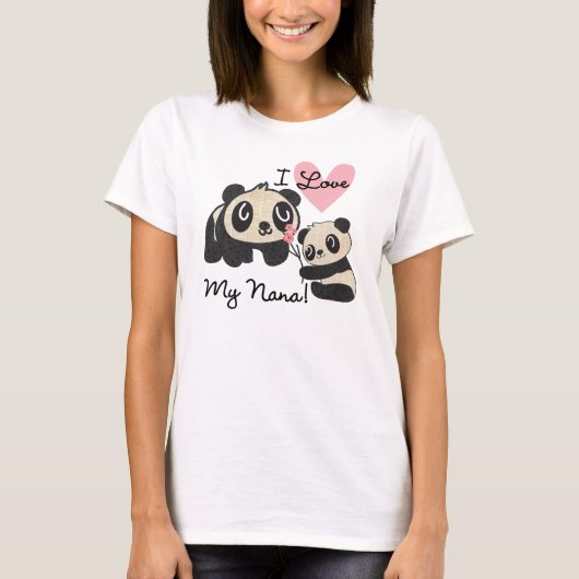 Panda's I houden van Mijn Nana T-shirt (Voorkant)
