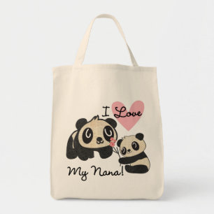 Panda's I houden van Mijn Nana Tote Bag