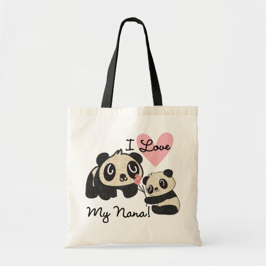 Panda's I houden van Mijn Nana Tote Bag (Voorkant)
