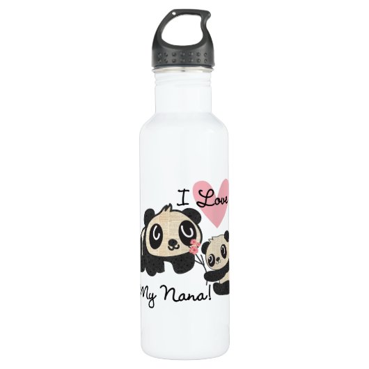 Panda's I houden van Mijn Nana Waterfles (Voorkant)