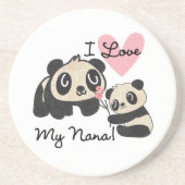 Panda's I houden van Mijn Nana Zandsteen Onderzetter (Voorkant)