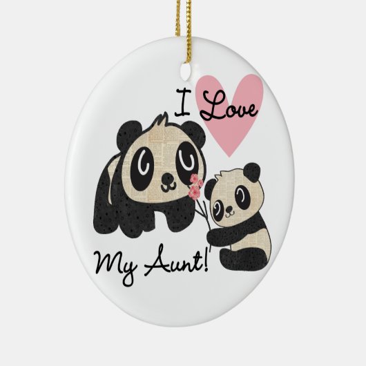 Panda's I houden van Mijn Tante Keramisch Ornament (Rechts)