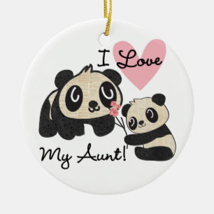 Panda's I houden van Mijn Tante Keramisch Ornament