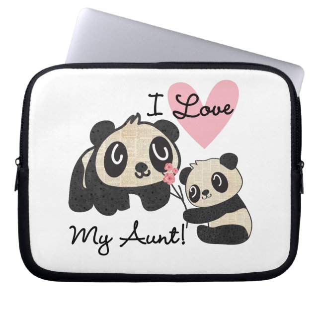 Panda's I houden van Mijn Tante Laptop Sleeve (Voorkant)