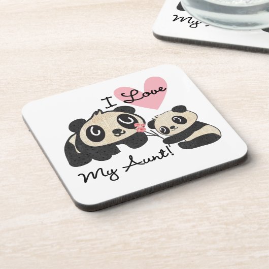 Panda's I houden van Mijn Tante Onderzetter (Linkerzijde)